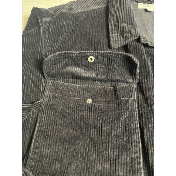Arizona Mens Corduroy Long Sleeve Shirt Jacket 3XL Black Big & Tall 100% Cotton - Picture 10 of 15